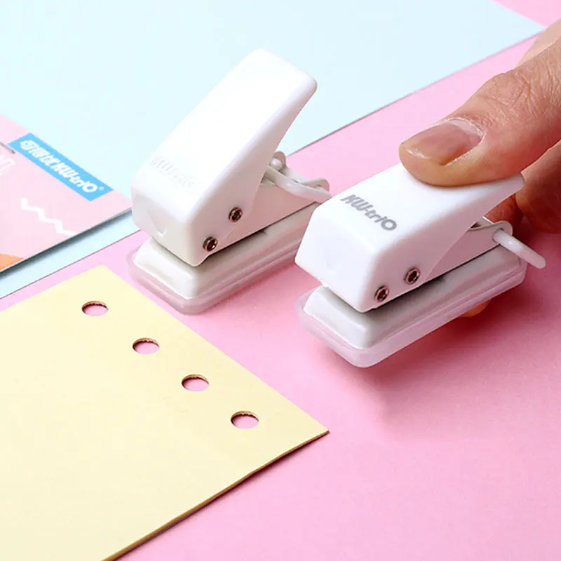 Paper Punch Cute Mini Single Hole Shape Punch for Planner Disc Ring DIY Paper Cutter Puncher Craft Machine Offices Stationery