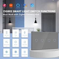 BSEED Zigbee Wall Touch Switches Double 1/2/3Gang 1Way Wireless Smart Switch Wifi Sensor Switch Tuya Google Alexa No Neutral - Image 2