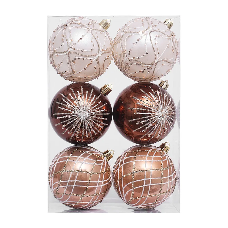 6PCS 8cm Christmas Balls Hanging Christmas Tree Pendant Ornaments for Party Decor New Year Navidad Gifts 2026 Accessories