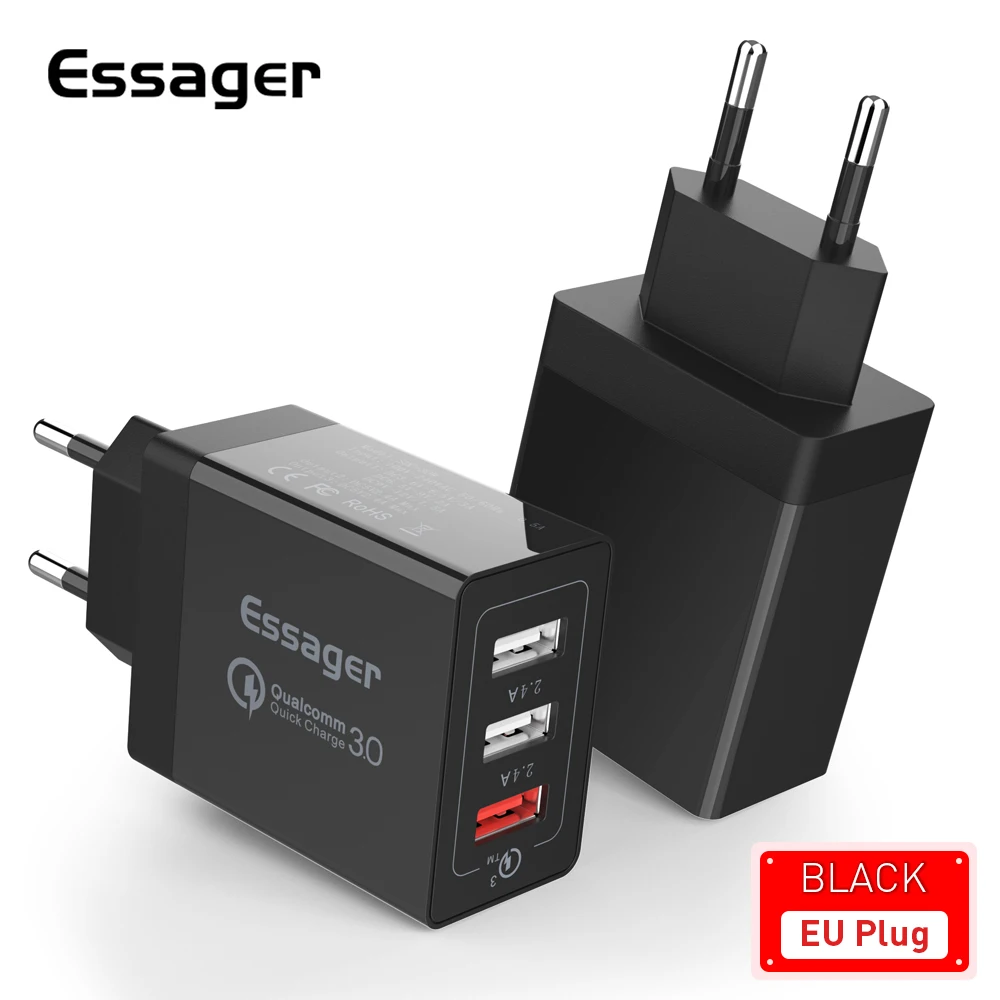 Tanie Essager 3 Port USB ładowarka szybkie ładowanie 3.0 30W przenośna sklep