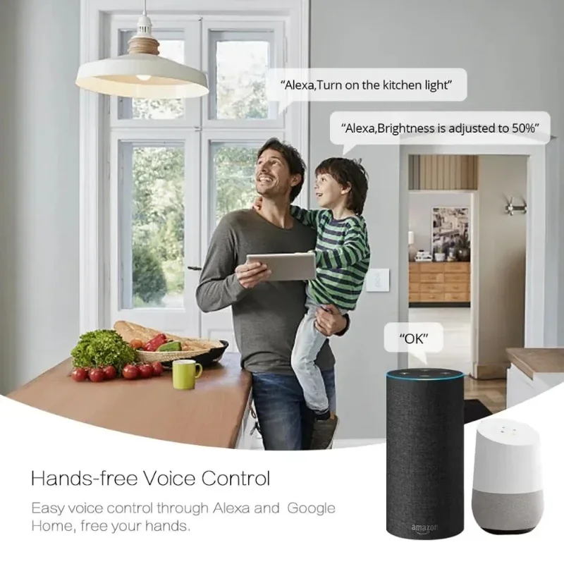 TNCE Tuya WiFi Smart Dimmer Switch EU Smart Glass Panel Wall Touch Switch APP Control Works with Alexa Google Home
