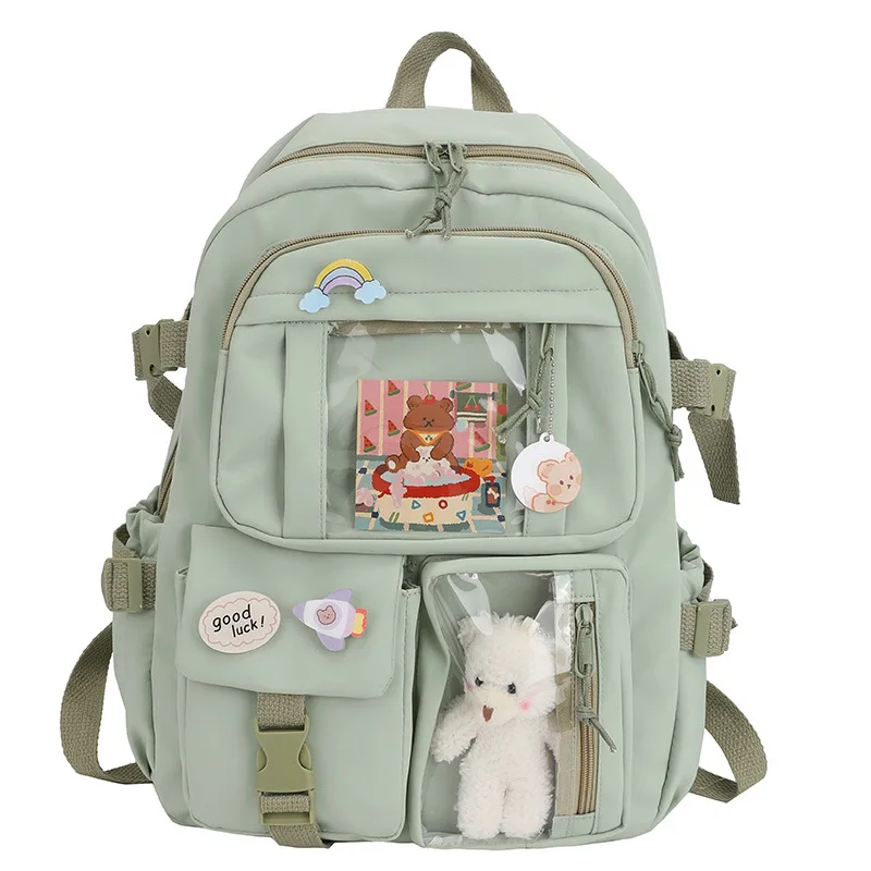 Kawaii schoolbag girl South Korea multi-pocket nylon  elementary school casual junior high school student backpack girl Mochila
