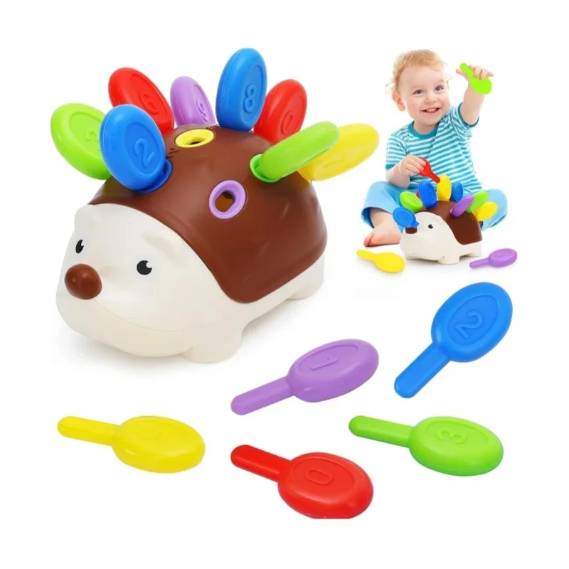 Sensory Hedgehog Toys Toddler Montessori Fine Motor Toys Baby Preschooler Educational Sensory Travel Toys for Age 1 2 3 4 Year 4