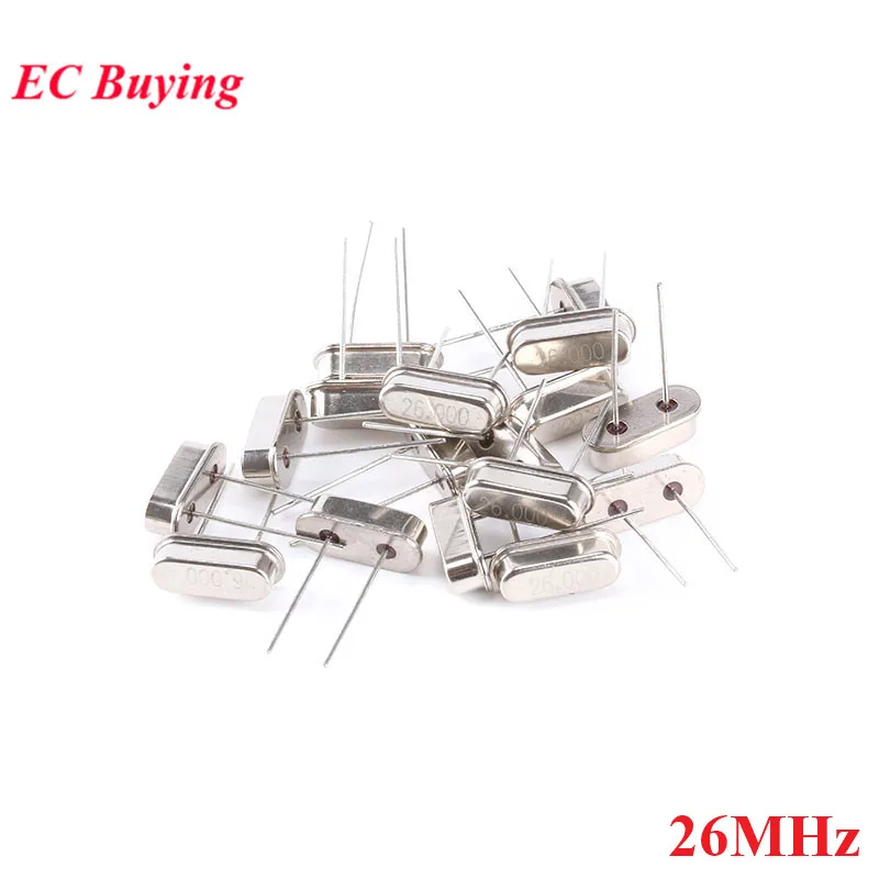 10pcs/lot Crystal Oscillator 26.000MHz 26MHz 26.000 26 MHz 26M Hz 49S Mini Passive Resonator Quartz HC-49S