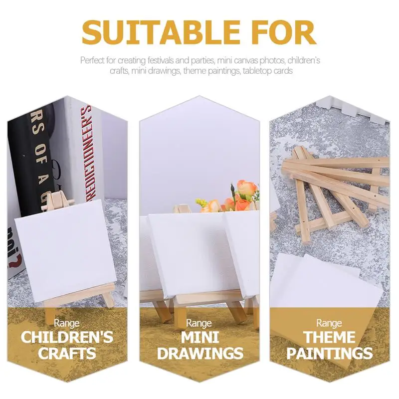 18Sets Canvas Kids Small Tiny Painting Canvas Blank Triangle Painting Stand  Wood Canvas Panels Child - AliExpress