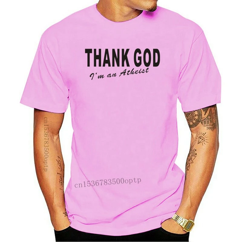 

New Thank God I'm An Atheist FUNNY PRINTED MENS T-SHIRT Religion Science Atheism Gift TOP MEN'S CASUAL PRINTED T SHIRT