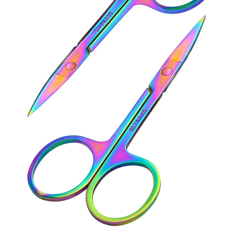 1 Pcs Professional Stainles Nails Eyebrow Nose Eyelash Cuticle Trimmer Epilator Scissor Manicure Tool Curved Pedicure Scissors 5