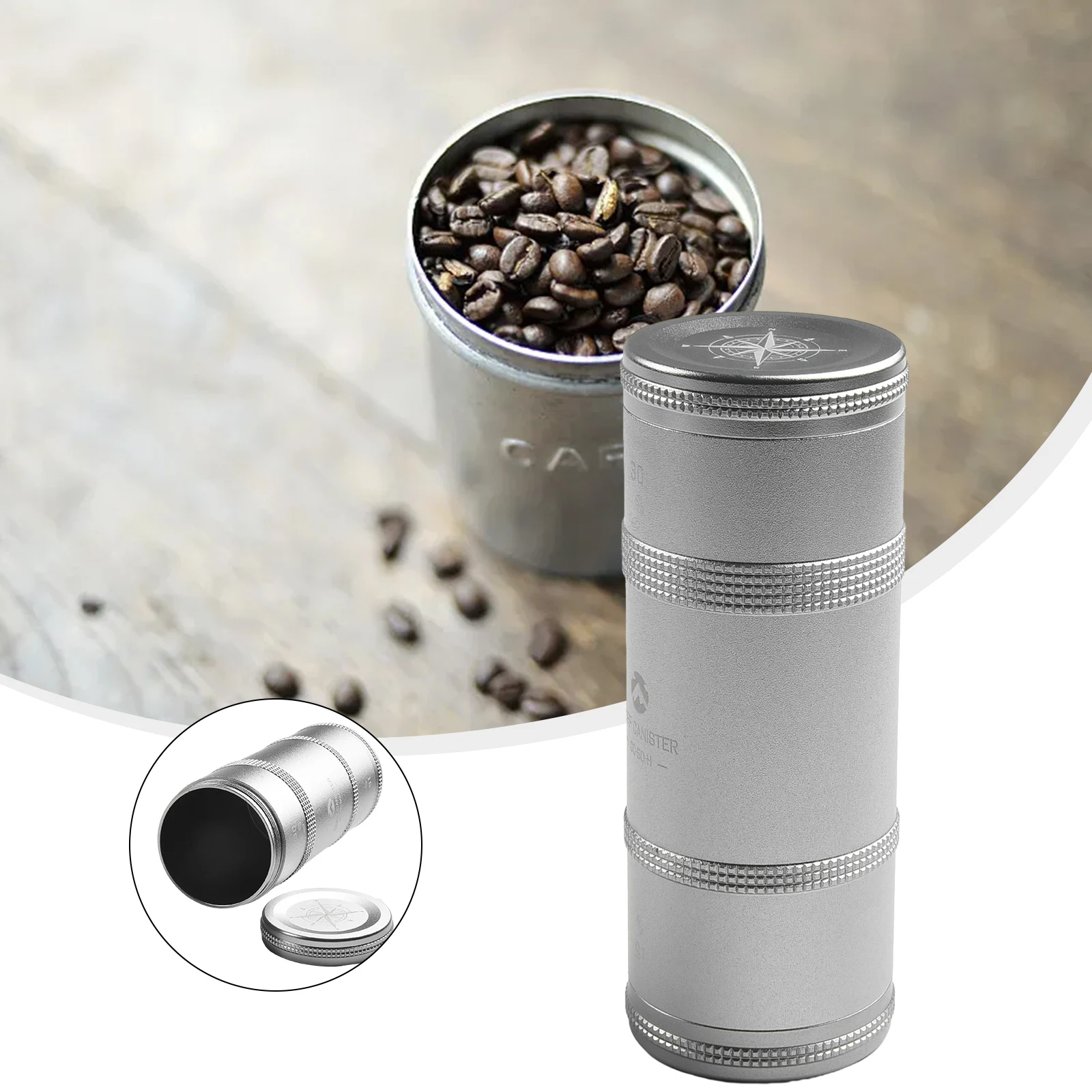 

46 * 120mm / 53 * 146mm Coffee Can 2-Layer Coffee Beans Can Travel Storage Sealed Cans Powder Tea Cans Camping & Hiking Accessor