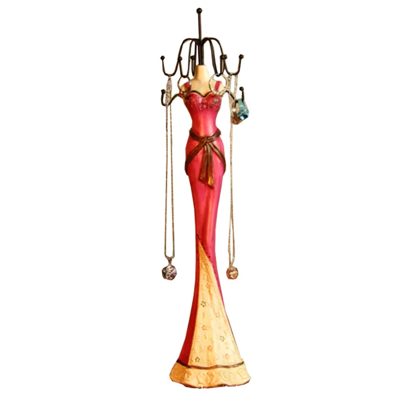 Royal Family Princess Jewelry Stand Holder Mannequin Earrings Necklace Display Organizer Evening Gown Jewelry Show Rack Prop