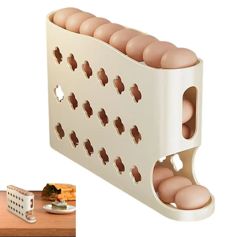 

Egg Holder Eggs Organizer Sliding Rail Shelf Refrigerator Stand Accessory Storage Rail Box Container Organization Kitchen Tools