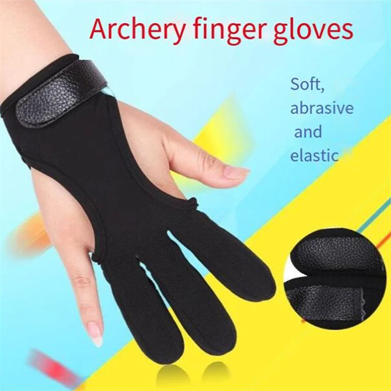 Sports Gloves Finger Gloves Archery Finger Guard Shooting Gloves Bow Arrow Three Finger Outdoor Archery Men Women Breathable Finger Protection