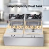 6L+6L Dual Tank Electric Deep Fryer with Removable Oil Filtration Basket and Lid 2*1.7KW Stainless Steel Automatic Thermostatic 3