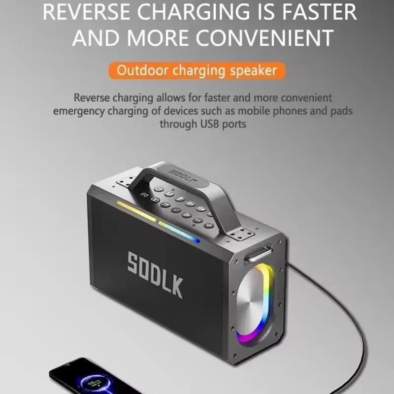 Audience Bluetooth Speaker with Microphone 200W High Power Super Bass Outdoor Karaoke System Sound Card All-in-one Machiner