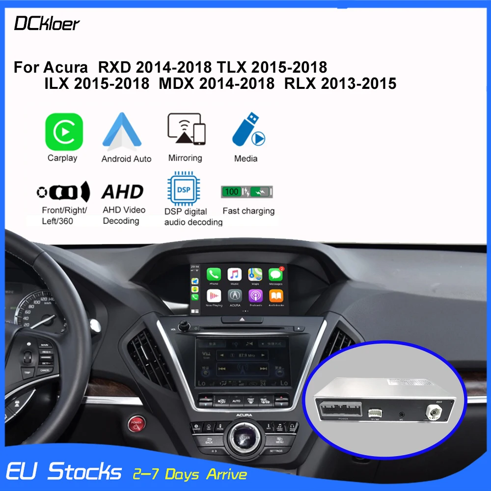 Wireless Apple Carplay For Acura MDX RDX TLX ILX RLX 2014-2018 Android Auto Support Rear Camera Mirror Link AirPlay Radio Player