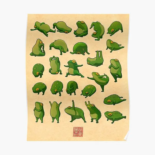 

Yoga Frogs No Text Poster Home Painting Decoration Funny Vintage Room Decor Print Mural Picture Art Modern Wall No Frame