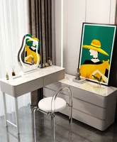Ensemble de Table de maquillage moderne, ensemble de meubles de chambre à coucher, coiffeuse avec miroir et tiroirs 1