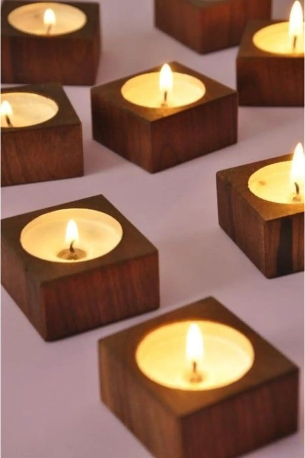 

Wooden Candle Holder 6 Pcs 4.5 cm x 1.5 Decorative Candle Holders Gift Products Home Office Design Yoga Relaxation Romantic Dear