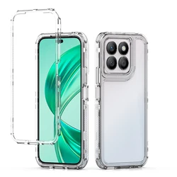 Crystal Clear 3-in-1 Shockproof Transparent Case with Hard Bumper and Soft TPU Protective Cover for PC TPU (Clear)