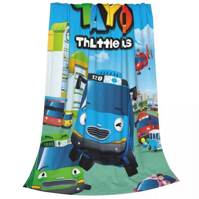 Tayo The Little Bus Child Wool Blankets Korea cartoon anime for kids Custom Throw Blanket for Bed Sofa Couch 200x150cm Quilt 4