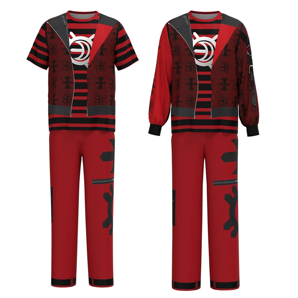 Costume Da Zombies 4 Victor Per Bambini/Ragazzi - Set 2 Pezzi (Maglietta Stampa Finta E Pantaloni) - Halloween - 2