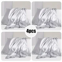 4PCS Satin Pillowcases for Hair and Skin, 100% Polyester Non-Woven Satin Fabric, 2