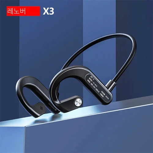 레노버 X3 프로 골전도 블루투스 이어후크 이어폰, 하이파이 무선 헤드셋, 마이크 포함, 방수 이어버드 2