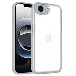 Transparent Shockproof Silicone Bumper Case with Clear Matte Back Cover - iPhone 17 e (Gray)