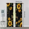 2pcs, Curtains Digital Printed 2D print Sunflower Happy Birthday Durable 100% Polyester Fabric (without rod) Room Decor Use for 4