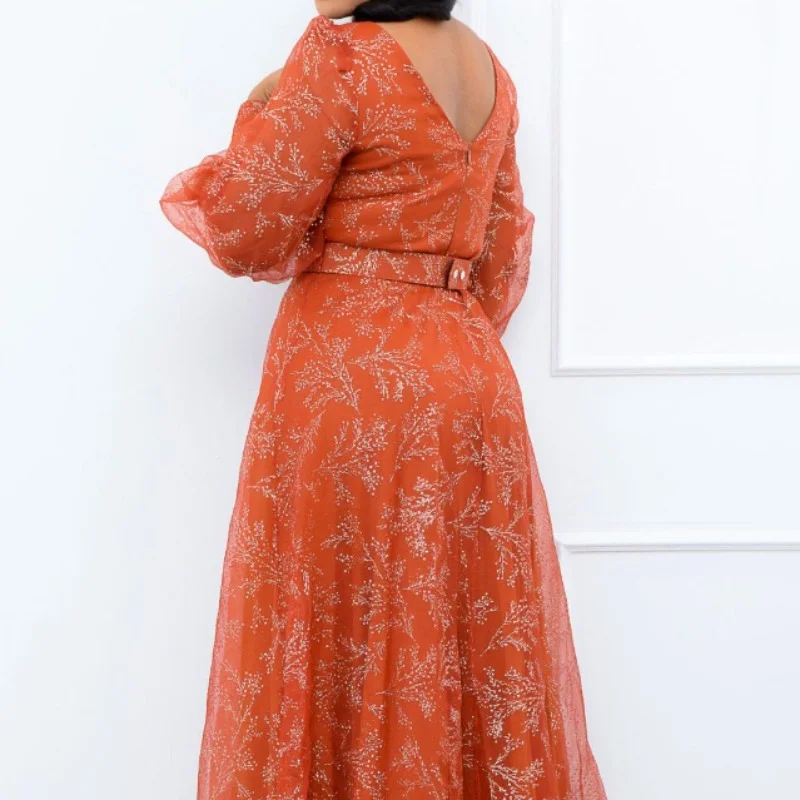 Plus Size 5XL Elegant A Line Dress African Dress O Neck Lanter Sleeve Party Dresses Retro African Clothes For Women Dashiki