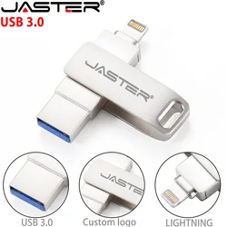 USB 3.0 Flash Drives 256GB Lightning Pen Drive for IPhone 13 Silver 2 in 1 Memory Stick 128GB Waterproof Pendrive 64GB Storange