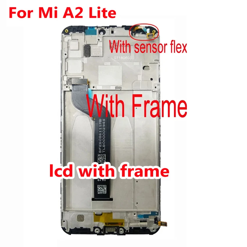 Tested GOOD 5.84" LCD For Xiaomi Mi A2 Lite A2Lite Display Touch Screen Digitizer Assembly + Frame Sensor Pantalla