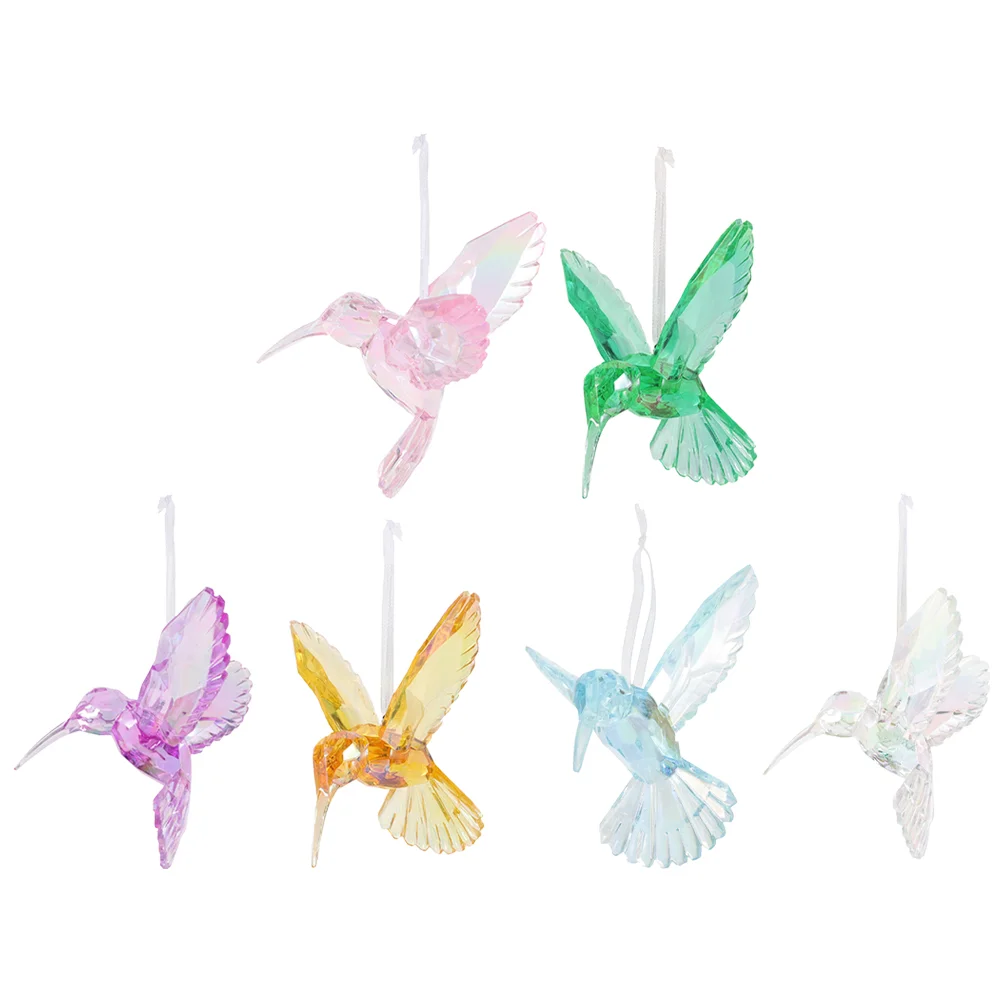 3pcs Hanging Hummingbirds nament Acrylic Birds Decoration Crystal Bird Pendant Home Decor Ceiling Party Decorations 4