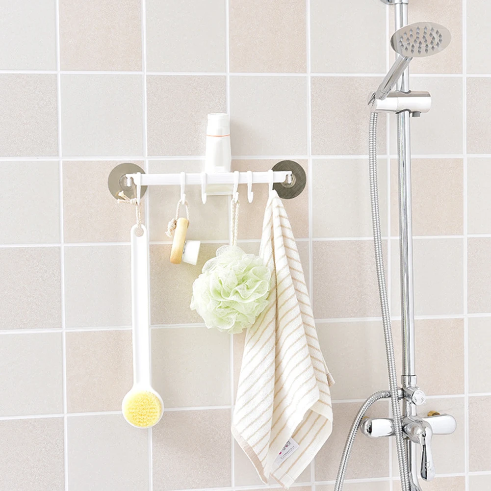 

6 Hooks Storage Shelf Wardrobe Cabinet Plastic Under Shelves Mug Cup Hanger Bathroom Kitchen Organizer Hanging Rack Holder