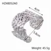 CARLIDANA Fashion Waterproof Stainless Steel Silver Color Bracelets Geometric Multilayers Open Adjustable Women Bracelets 4