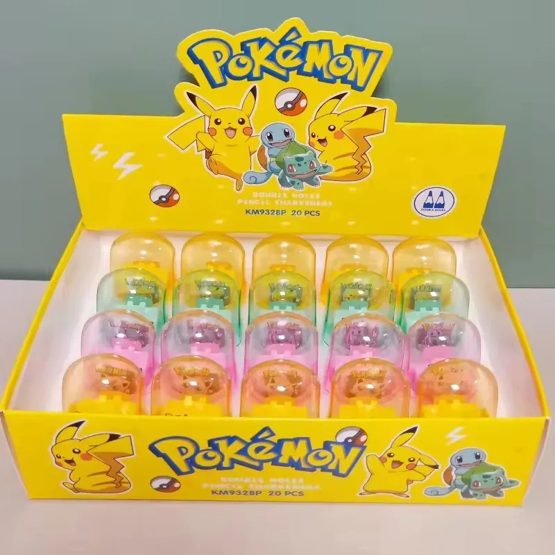Pokemon pikachu pencil sharpener eraser 1/4pcs Anime Students Cartoon Pencil-knife Necessary Study Stationery School Supplies