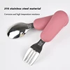 Baby Eating Tableware Set Children Utensil 316 Stainless Steel Toddler Dinnerware Cutlery Cartoon Infant Food Feeding Spoon Fork 3
