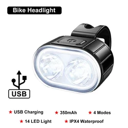 USB Rechargeable LED Bicycle Lighting Set with Front and Rear Lights (Bike headlight)