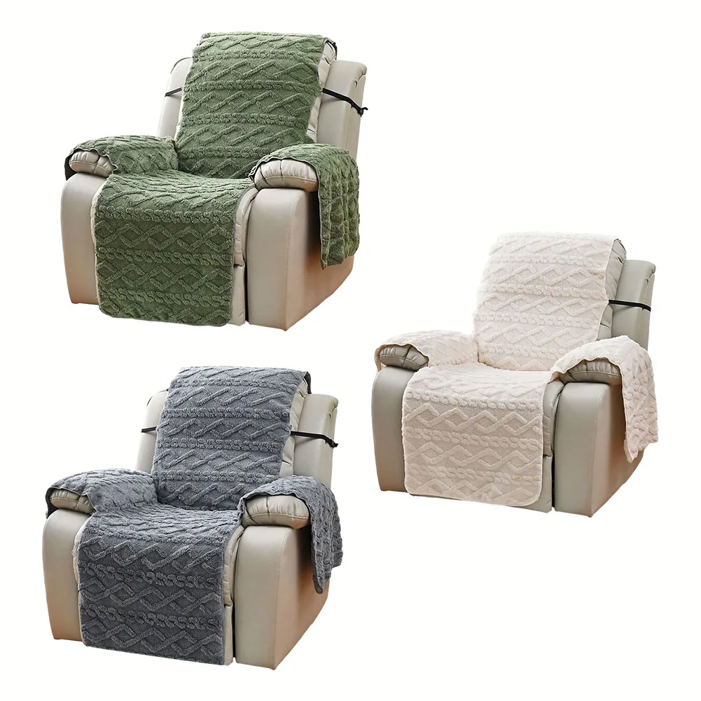 Sofa Cover Chair Cover Thick Double-sided 1 Seater Furniture Protector Covers Jacquard Plus Velvet Massage Chair 5