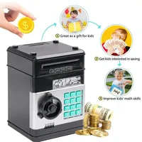 Creative Piggy Bank Automatic Mini Safe Coins Cash Saving Money Box Password Counter Coin Bank ATM Child Gift Code Key Lock  2