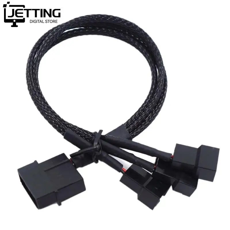 27cm Molex To 3 Way 3Pin/4Pin Fan Adapter for Computer Case Fan / CPU / Mining Cooling Fans