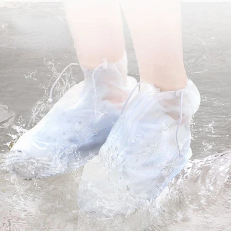 New 2023 Women Fashion PVC Shoes Covers Female Footwear Protector Slip-resistant Rain Boots For Woman Shoes Accessories AL73