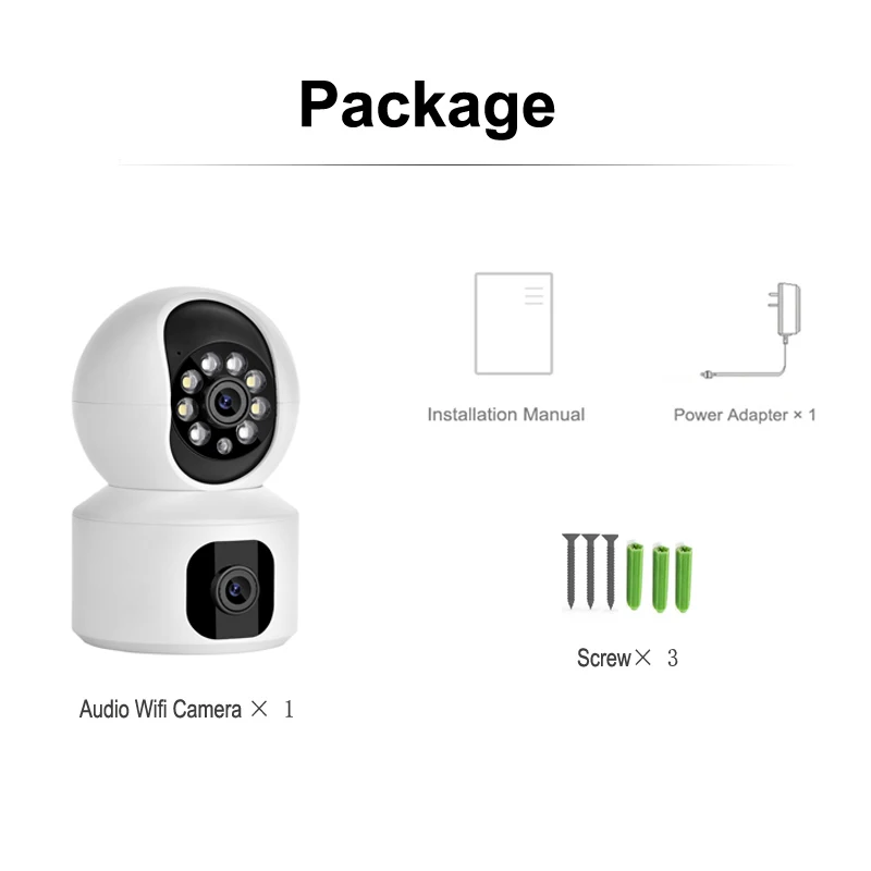 JIENUO PTZ Wireless Camera Double Lens Auto Track Cctv Security Surveillance Indoor Full Color Night Vision Wi-fi HD Home IP Cam images - 6