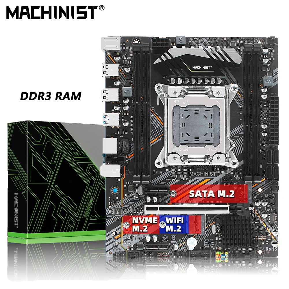 good pc motherboard Machinist X99 Motherboard LGA 2011-3 DDR3 ECC/NON-ECC Memory Four Channels Intel Xeon E5 V3&V4 Processor SATA/NVME M.2 x99-G7 the motherboard