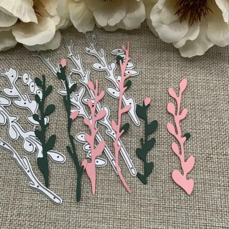 Blätter- und Zweigstreifen-Metall-Stanzschablonen für DIY Scrapbooking, Album, Papierkarten und Prägung