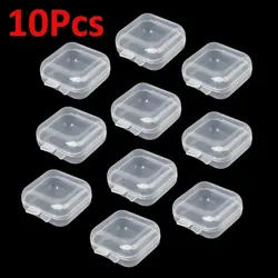 Compact Transparent Jewelry Storage Box with Flip-Top Lid for Earrings and Small Accessories (10PCs)