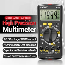 

ANENG SZ08 Digital Multimeter Ultra-thin Storage Professional Multimetro Auto Voltmeter AC DC 220V Resistance Handhold Testers