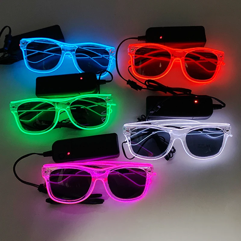 Close-up view of LED party sunglasses