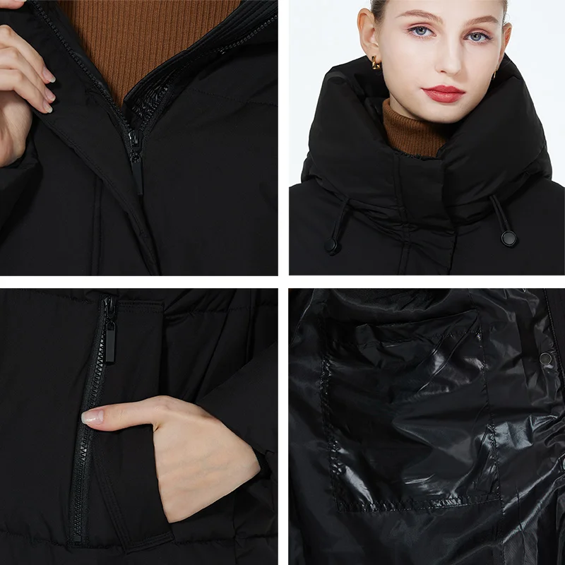 ICEbear-Cotton Windproof Padded Jacket for Women, Casual Coat, Long Parka, Windproof, 2023, GWD3757I 6