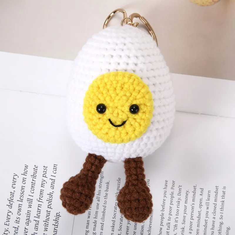 Weaving Series Toy Keychain Pendant, Strawberry Bread, Cucumber Cloud Shaped Creative and Interesting Backpack Decoration