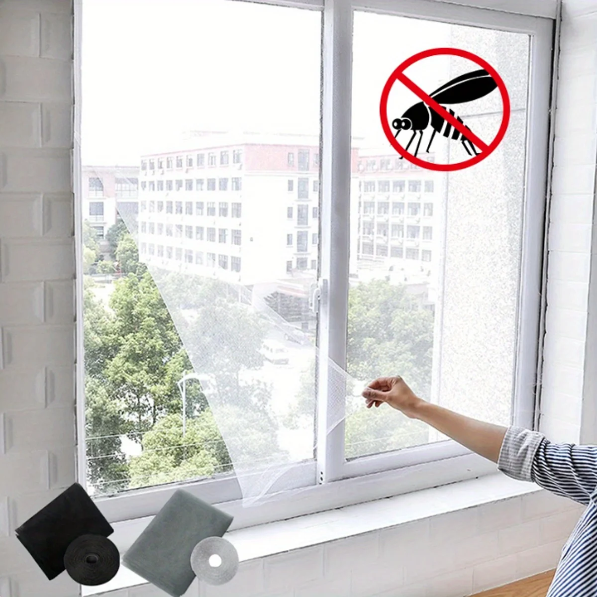 DIY Self-Adhesive Indoor Insect Fly Mosquito Window Screen Curtain Mosquito Netting Door Anti Mosquito Net Window Mesh Bug Net